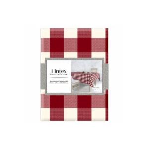 FARMHOUSE CHECK VINYL TABLECLOTH 52X70