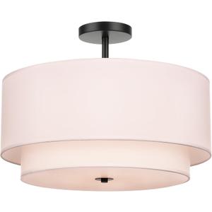 FRIDEKO HOME Semi Flush Mount Ceiling Light Fixture - Ceiling Light with Drum Shade, Chandelier Ceiling Light for Bedroom Living Room Hallway Entryway, 12.9 inches *9.8 inches