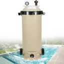 Single Cartridge Pool Filter Pump Assembly 160316 100 Square Feet 100 GPM Fit for Pentair Clean & Clear CC100 Pool Spa, Chemical Resistant Thermoplastic Tank High-Flow 100sq ft., Almond