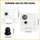 2 x Abizoo Halloween Aquarium Floating Plant Corral, Fish Feeding Ring Plastic White Skull Shape for Aquarium Feeding Ring Decor, Keep Tank Clean No-Suction Cup for Betta Fish, Goldfish Small Fish