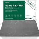 Large Stone Bath Mat, Super Absorbent Diatomaceous Earth Bath Mat Large, Quick Drying Non-Slip Diatomite Stone Bath Mats for Bathroom, Easy to Clean (Dark Grey, Extra Large 31.5" x 19.7")