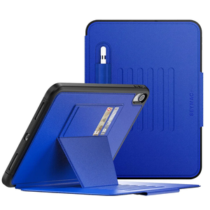 SEYMAC stock Case for iPad (A16) 11th/10th Generation 11''/10.9'', Strong Magnetic Auto Sleep Shockproof Case with Absorbing Multi-Angles Stand, Pen Holder, Card Slot (Blue)