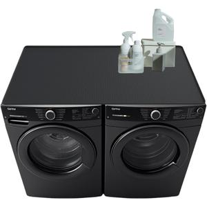 54'' x 27.5'' Washer and Dryer Covers for the Top, Silicone Washing Machine Cover, Dryer Top Protector Mat, Washer Dryer Countertop, Perfect for Laundry Room, Home Use, Black (black, 54'' x 27.5'')