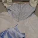 CosFantasy Deluxe Princess Dress Princess Cosplay Costume Blue Satin Ball Gown Prom Dresses Princess Costume Medium