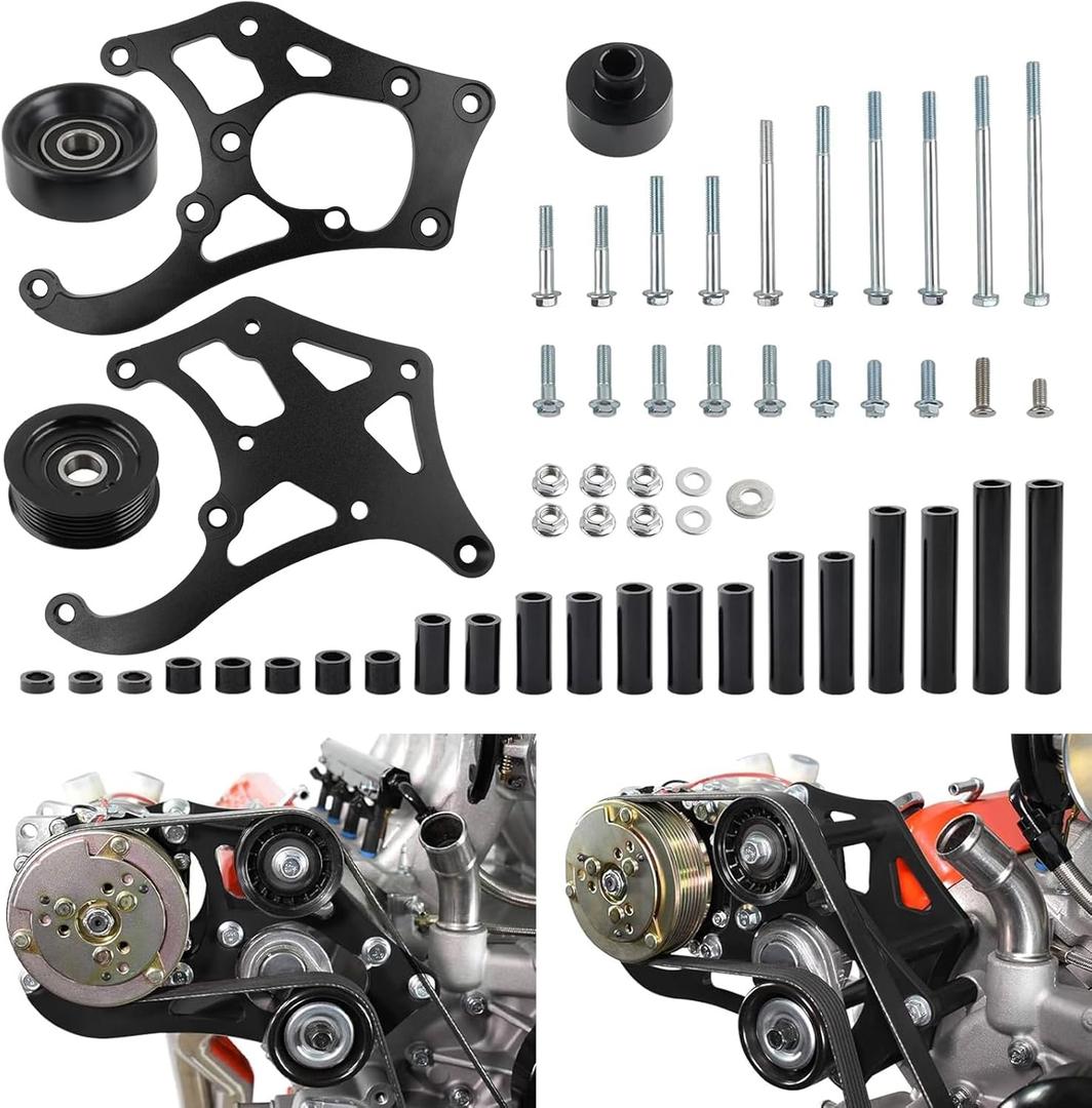 LS AC Compressor Bracket Kit for Sanden 508 Compatible with Chevrolet GM LSX LS1 LM7 LR4 LQ4 L59 LQ9 LM4 L33 L92 L76 LY2 LY5 LY6 LC9 LH8 LMG L98 L99 L96 LC8 Truck SUV