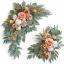 Faux Flower Swag Set of 2 for Wedding Welcome Signs Floral Swag Wedding Reception Ceremony Signs Decor (Terracotta)