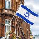 Israel Flag 3x5 FT Outdoor, Heavy Duty 210D Oxford Fabric Israeli Flag | Embroidered Star of David Hexagram | Blue & White IL National Country Flag for Wall Indoor Home Garden Jewish Pride Decor