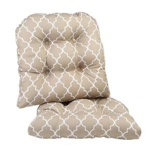 Klear Vu Gripper Overstuffed Universal Non-Slip Dining Chair Cushions for Kitchen Decor or Office Use, U-Shaped Skid-Proof Seat Pad, 15x15 Inches, 2 Count (Pack of 1), Geo Tan