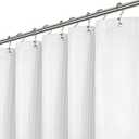 LiBa Fabric Bathroom Shower Curtain, 72" W x 72" H White Heavy Duty Waterproof Shower Curtain Liner