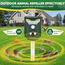 2 Pack Cat Repellent Outdoor Solar Ultrasonic Animal Repeller- Motion Activated Pest Deterrent Device for Cats, Dogs, Raccoons, Deer, Skunks,Rodents, Waterproof Scare Away Raccoon Deterrent Stakes