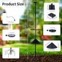 Bird Feeder Pole 4-in-1 with Squirrel Baffle, 92 Inch Metal Bird Feeders for Outdoors, Bath, Food Tray, 4 Hooks and Holds Cage