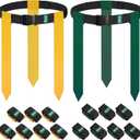 Flag Football Belts, 14 Player Flag Football Set with 42 Flags for Kids Youth and Adults Training Equipment (Green and Yellow)