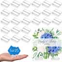 Yalikop Acrylic Place Card Holders 1.2 Inch Name Card Holder Stands Clear Table Number Stands Wedding Sign Holders Display Stand for Table Wedding Photos Office Menu Meeting(25 Pieces)
