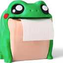 Frog Toilet Paper Holder, Funny Toilet Roll Towel Free Standing Dispenser, 3D Printed Cute Animal Tissue Paper Storage for Bathroom, Gift. Green