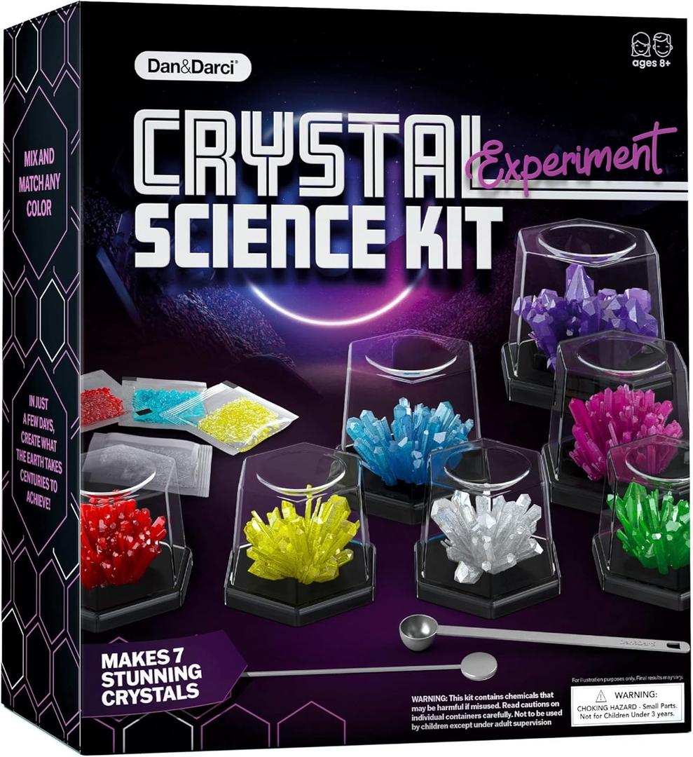 Dan&Darci Crystal Growing Kit for Kids - Science Experiments Gifts for Boys & Girls Ages 8-14 Year Old - Toys Teen Age Boy/Girl Arts & Crafts Kits - Cool Projects Ideas 8 9 10 11 12 Yr Olds (Multi-Colored)