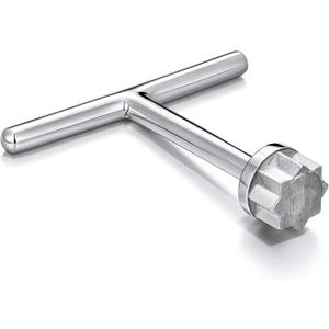 Stainless Steel 23 mm T-Handle Star Pattern Key for Deck Plate and Deck Fills Portable Winches Key Versatile Sailboat Tool Rust-Resistant Maritime Tools