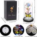Mothers Day Rose Gifts for Mom Birthday Gift for Women Galaxy Glass Rose in Glass Dome Forever Eternal Crystal Roses with Butterfly Mother's Day Flowers Gifts for Wife Daughter Grandma Sister Colorful
