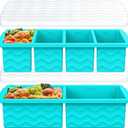 Silicone Freezer Trays with Lid for Soup, 1-Cup & 2-Cup Large Ice Cube Molds Food Storage Containers for Meal Prep, Freeze 500mL/250mL/125mL Portions  2 Pack