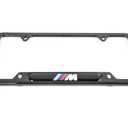 Crest Metal License Plate Frame Tag Holder - Black Powder Coated with Exposed Chrome