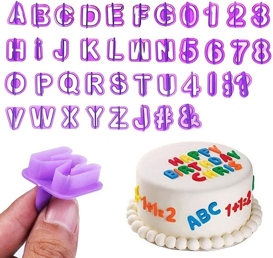 Fondant Letter Cutters, Alphabet Cutters, Letter and Number Fondant Cutter Set, 40-Pieces, Cookie Fondants Cake Mould Letters Cutter for Fondant Icing Baking Cake Decorating and Sugarcraft