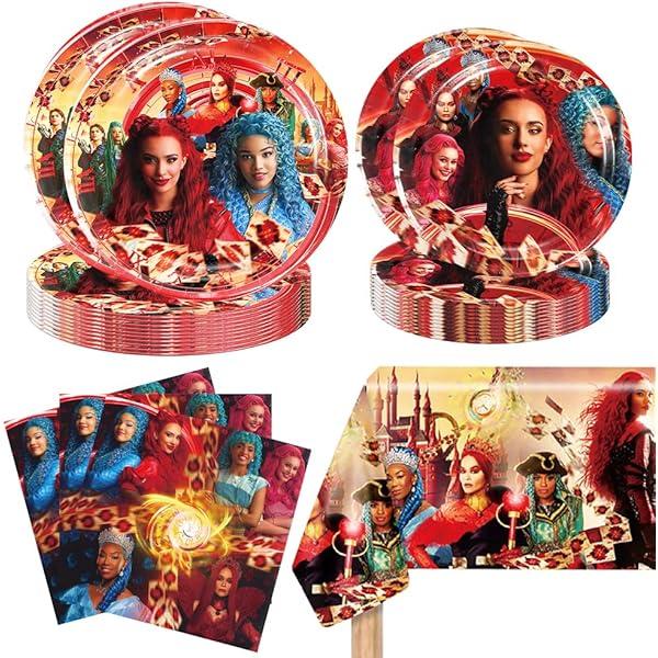 41pcs Birthday Party Decorations Tableware Set Include 9 Inches Plates, 7 Inches Plates, Napkins and Tablecloth Serves for 10 Guests Birthday Party Supplies