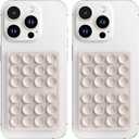 2 Pack Silicone Suction Phone Case Adhesive Mount, Silicone Sticky Holder for iPhone and Android, Hands-Free Grip for Selfies & TikTok, Gift for Women (Grey)