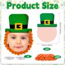 Cinrobiye 24 Set St. Patricks Day Picture Frame Craft Kits,St. Patrick's Craft Ornaments Photo Props Decoration for Toddler Classroom Activities Lucky Shamrock Clover Irish Party Favor Supplies (Face)