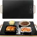 Electric Warming Tray 20" x 12", Glass-Top Full-Surface Food Warmer with Adjustable Temperature & Timer, Warming Trays for Buffets Party, Sabbath, Holiday Parties, Warming Stove