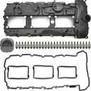 MITZONE N55 Engine Valve Cover with Gasket Bolts Kit & Oil Cap for BMW 2010-2017 335i 535i 2011-2019 X5 X3 X6 2013-2015 740i 740Li 3.0L Part# 11127570292 (Black-New)