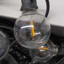 50 Foot Globe String Lights - Set of 50 G40 Clear Bulbs - Black Wire (+ 2 Free Spares) for Patio Deck Gazebo Cafe and Party Lighting