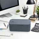 Lockable Storage Box,Medicine Lock Box Travel Case,Refrigerator Bin Container for Food,Medicines,Snacks,Locking Mobile Cell Phone Smart Device Jail,Small Lockbox for Office,Home,School,Father Gift (Navy)