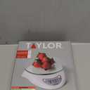 Taylor Digital Kitchen Scale with Glass Platform, Tare Button, and Plastic Body Weighs up to 11 Pounds Capacity, White
