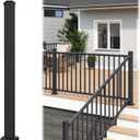 2.56 x 2.56 x 39 in. Porch and Deck Railing Post with Screw, Aluminum Deck Railing Post, Stair Post for Decks, Porches & Balconies, AAMA 2604 Textured Black Finish Metal Baluster for Outdoor AP36P