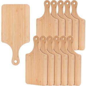 Sparkle Race 12pcs Wood Cutting Boards for Kitchen, 11" Bamboo Cutting Board for Fruit Vegetable, Wooden Chopping Board with Handle, Small Charcuterie Boards Serving Board Set for House Warming Gifts