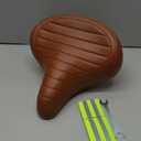 Wide Bike Seat for Men Women Comfort, Large Soft Padded Bicycle Seat Cushion, Oversized Comfortable Replacement Saddle for Beach Cruiser, City Bike, MTB, Ebike, Scooter, Stationary Exercise Bike (C1 Brown)