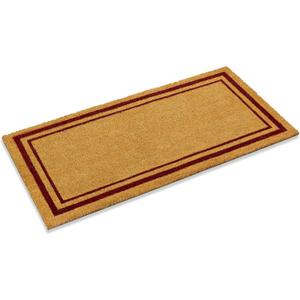 Ecomills Red Border Coco Coir Doormat, 24" x 48", Non-Slip Backing Front Door Mat for Outdoor Indoor Entrance