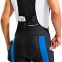 Bikewa Men's Cycling Bibs 4D Padded Bike Shorts with Anti-Slip Leg Grips Biking Bib Shorts Rear 2+1 Zipper Pockets UPF50+