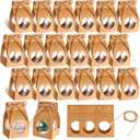 20 Pcs Christmas Ornaments Balls Gift Bags Christmas Tree Balls Gift Box with Window DIY Ornament Clear Ornaments Holder for Shipping Selling Packaging (80mm,Light Brown)