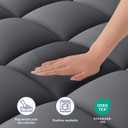 ELEMUSE Queen Grey Mattress Topper for Back Pain, Extra Thick Mattress Pad Cover, Plush Soft Pillowtop with Elastic Deep Pocket, Overfilled Down Alternative Filling