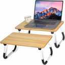 2 Pcs Foldable Laptop Table Lap Desk Mini Bed Table Portable Bed Tray Laptop Stand for Bed for Couch Sofa Working Reading Eating Children Workers School Classroom Home Office Supplies (Wood Color)