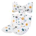 Baby Seat Pad Liner for StrollerSoft and Breathable3D Air Mesh Cotton Universal Baby Stroller Cushion (Planet White)