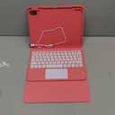 Compatible for iPad 11th 10th Generation Case with Keyboard, Folio Cover with Pencil Holder, Multi-Touch Trackpad, 7 Color Backlit, Detachable Keyboard for iPad (A16) 11th/10th Gen (Pink)