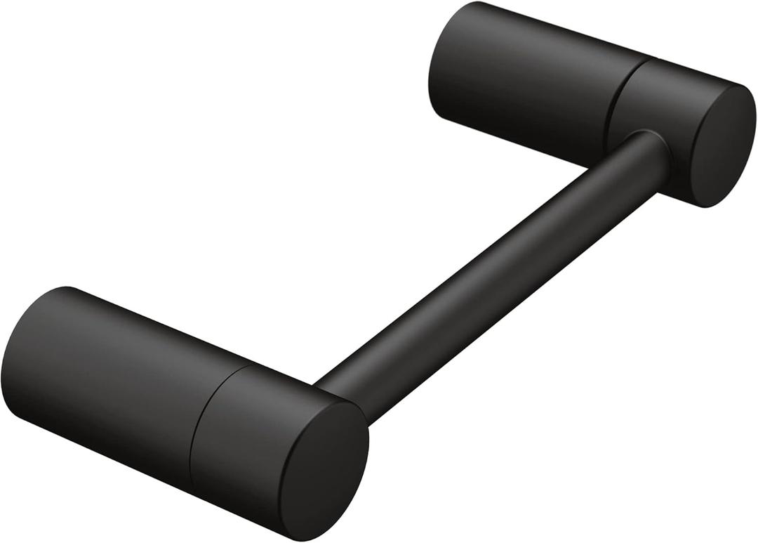 Moen Matte Black Align Pivoting Double Post Modern Toilet Paper Holder, YB0408BL