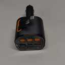 Retractable Car Charger,5 in 1 Fast Car Phone Charger 90W,Bluetooth 5.3 FM Transmitter Adapter,Handsfree Call,2 Retractable USB-C Cables and USB Cars Chargers for iPhone 16/15/14/13/12/11,Galaxy,Pixel