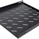 RIVECO Server Rack Shelf Vented Rack Mount Cantilever Tray for 19" Network Equipment Rack & Cabinet Black