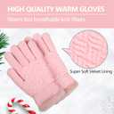 FENELY 2 Pairs Kid Winter Knit Gloves Stretchy Warm Gloves Gift for Boy Girl (Pink)