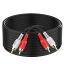 RCA Cable 65ft,2RCA M/M Stereo Audio Cable [24K Gold Plated | Copper Core] 2RCA Male to 2RCA Male.for Home Theater, HDTV, Amplifiers, Hi-Fi Systems,Speakers