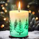 Christmas Scented Candle Gift Set for Women, LED Xmas Candles Can Change Into 7 Colors, Winter Candle with 7.6oz Soy Wax Fir Holiday Candles for Christmas Women Gift(Snow Forest)