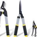 Colwelt Loppers Hedge Clippers Garden Shears 3Pcs, Compact Garden Loppers Shear Set with 17 Bypass Branch Cutters & Hedge Shears & Pruners, Tree Shrub Care Kit for Lopping with Soft Grip Handle