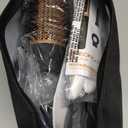 Round Hair Blow Dryer Brush - 1.2 Inch Ceramic Barrel Hair Dryer Brush for Short/Middle Hair, One Step Drying, Volumizing, Straightening and Styling, Negative Ionic Dryer Brush (Black-Golden, 1.2)